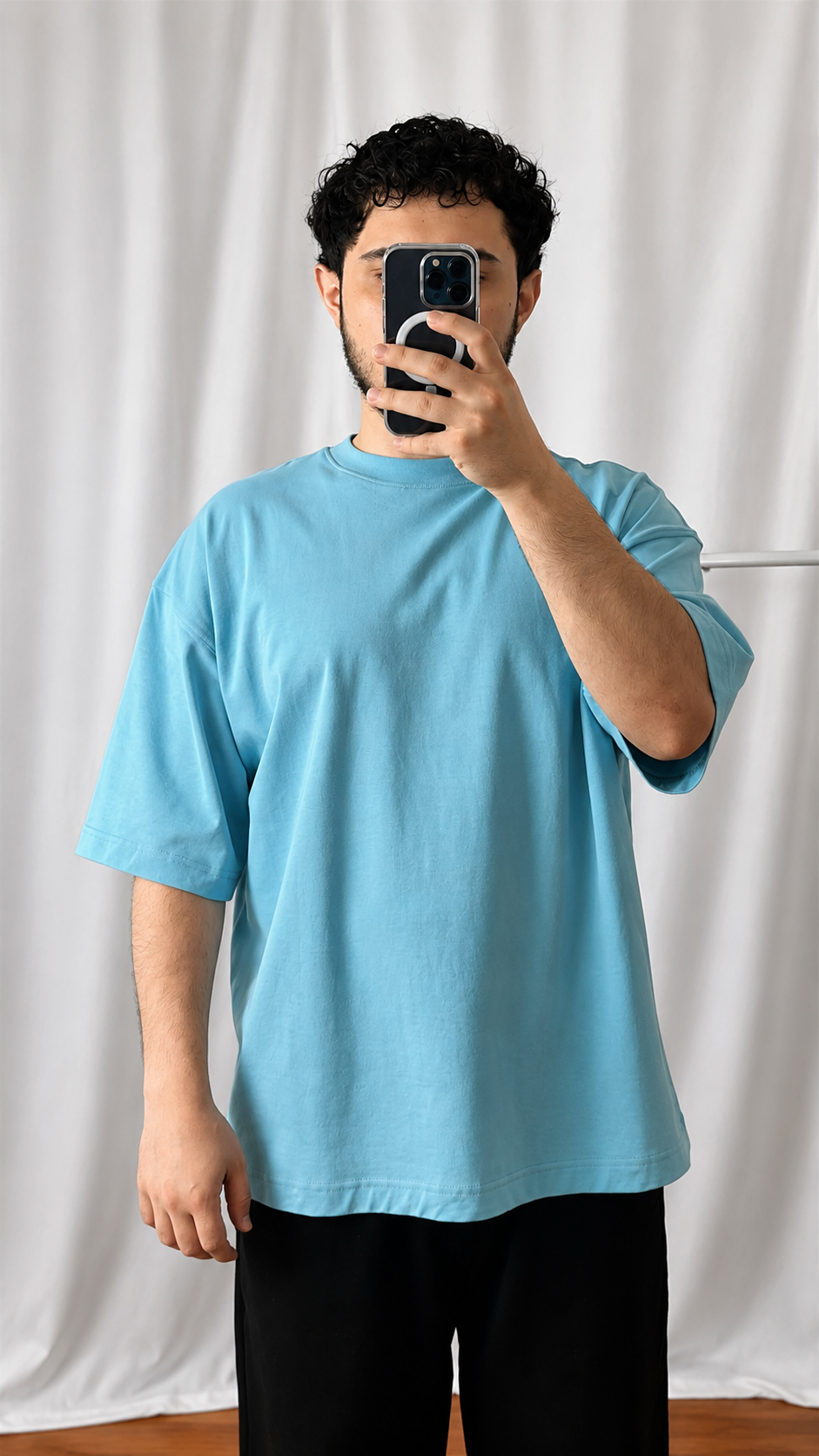 Oversize Basic T-shirt Bebe Mavi