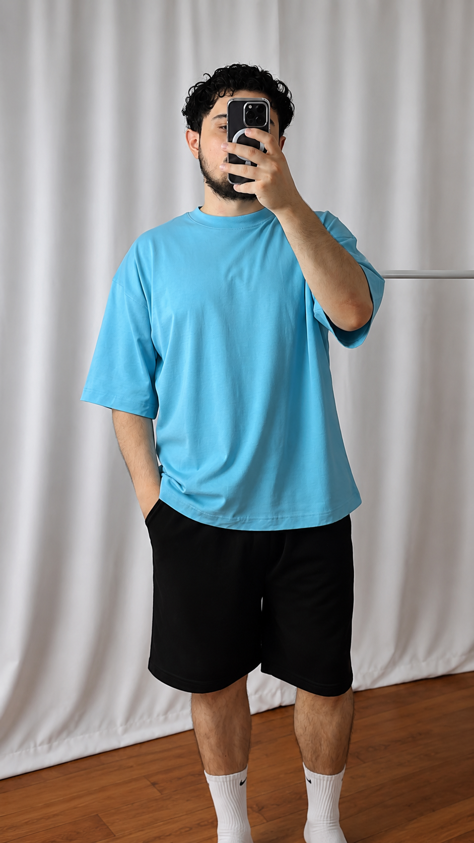 Oversize Basic T-shirt Bebe Mavi