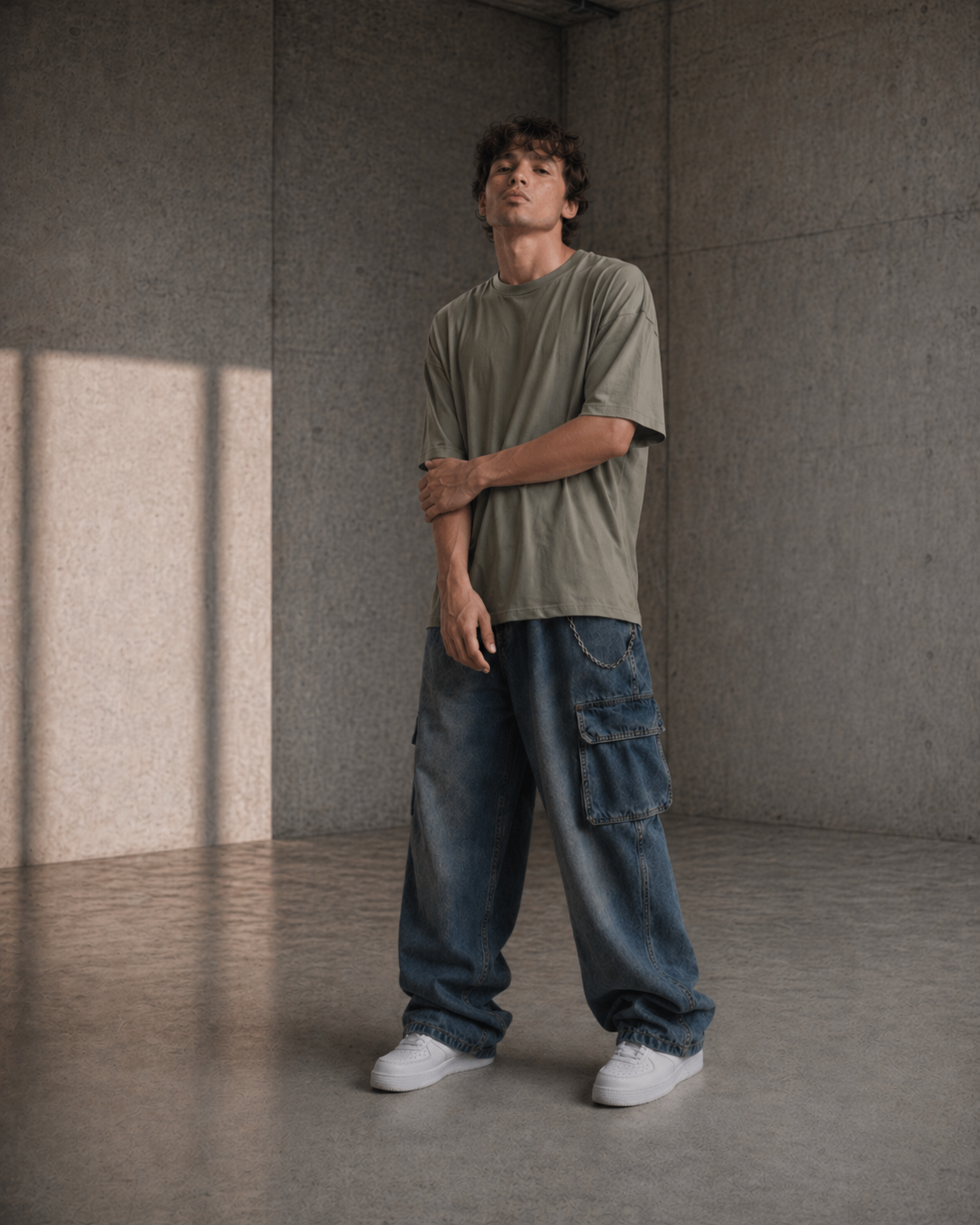 Oversize T-shirt Haki Yeşili